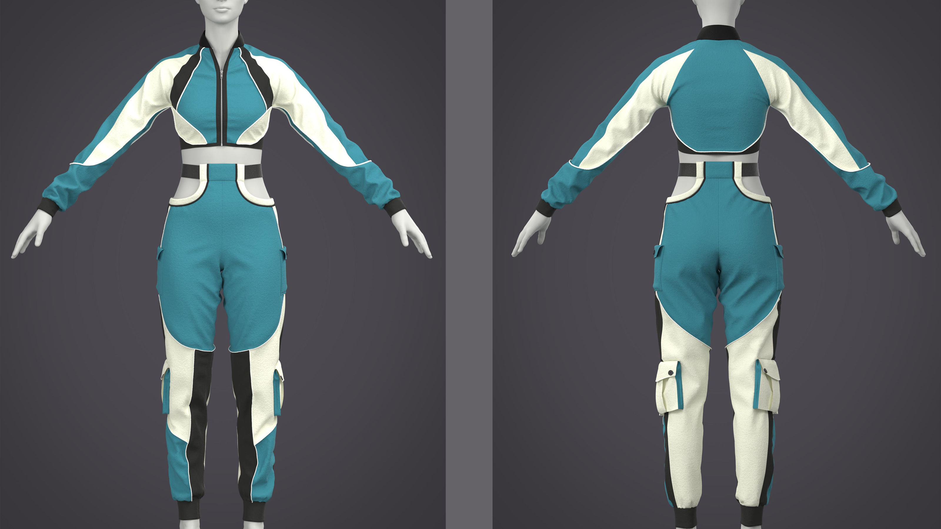 2 Women Sportwear 3D model_10