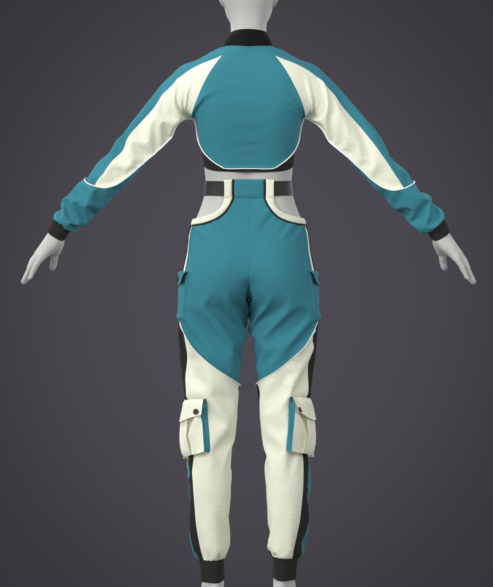 2 Women Sportwear 3D model_3
