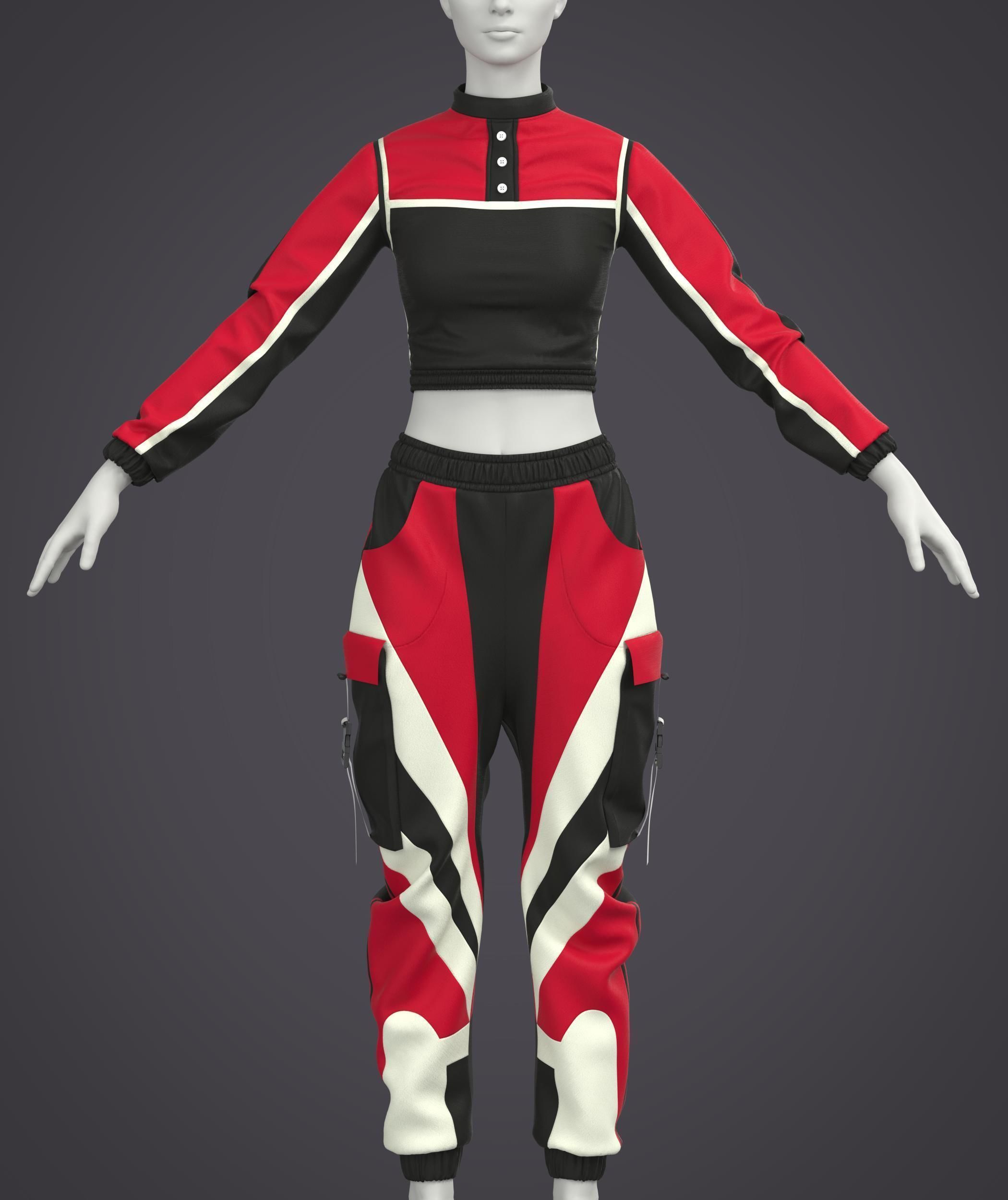 2 Women Sportwear 3D model_5