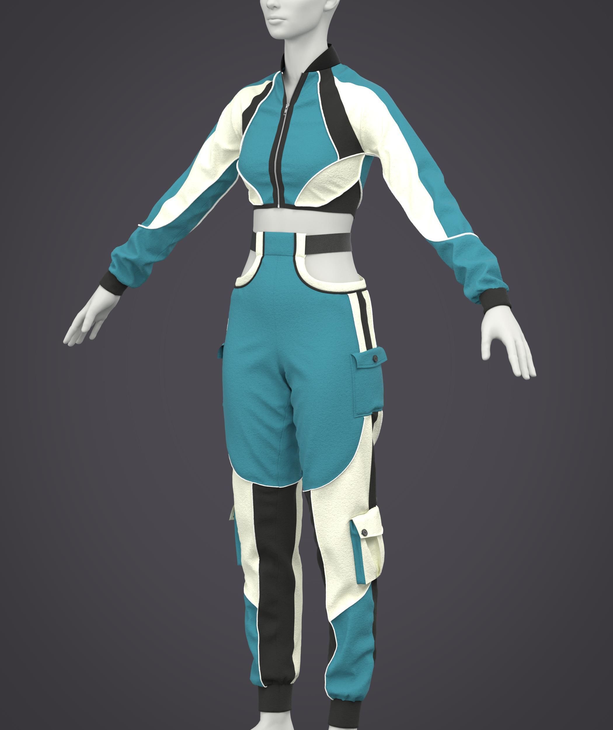 2 Women Sportwear 3D model_4