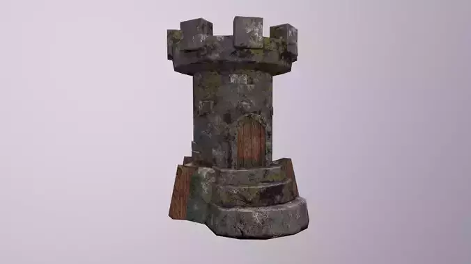 Old Tower for game Low-poly 3D model
