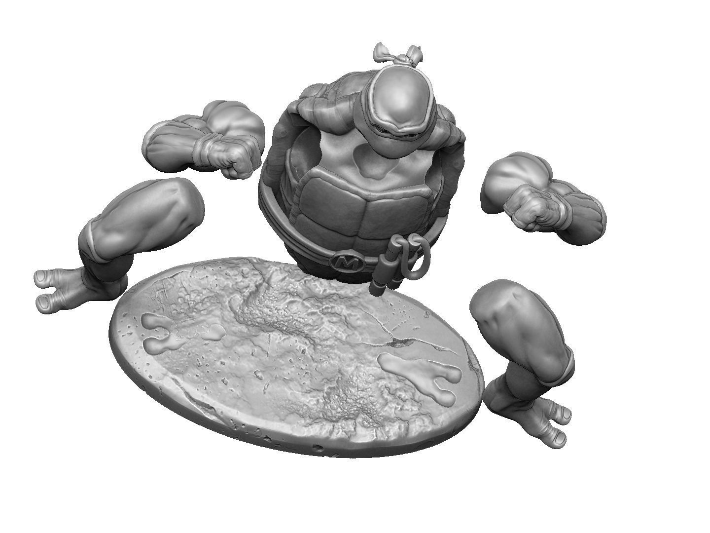SET NINJA TURTLES 1987 FOR 3D PRINT 3D print model_73