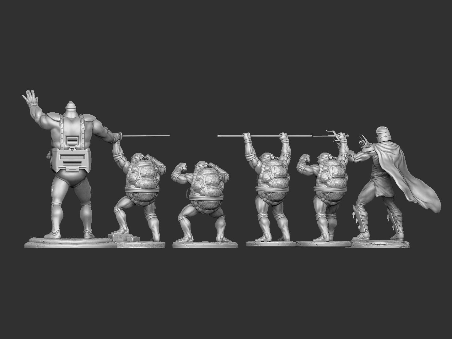SET NINJA TURTLES 1987 FOR 3D PRINT 3D print model_23