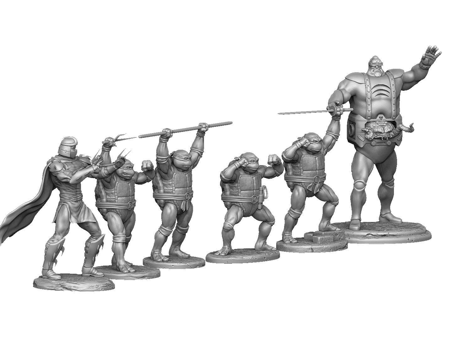 SET NINJA TURTLES 1987 FOR 3D PRINT 3D print model_1