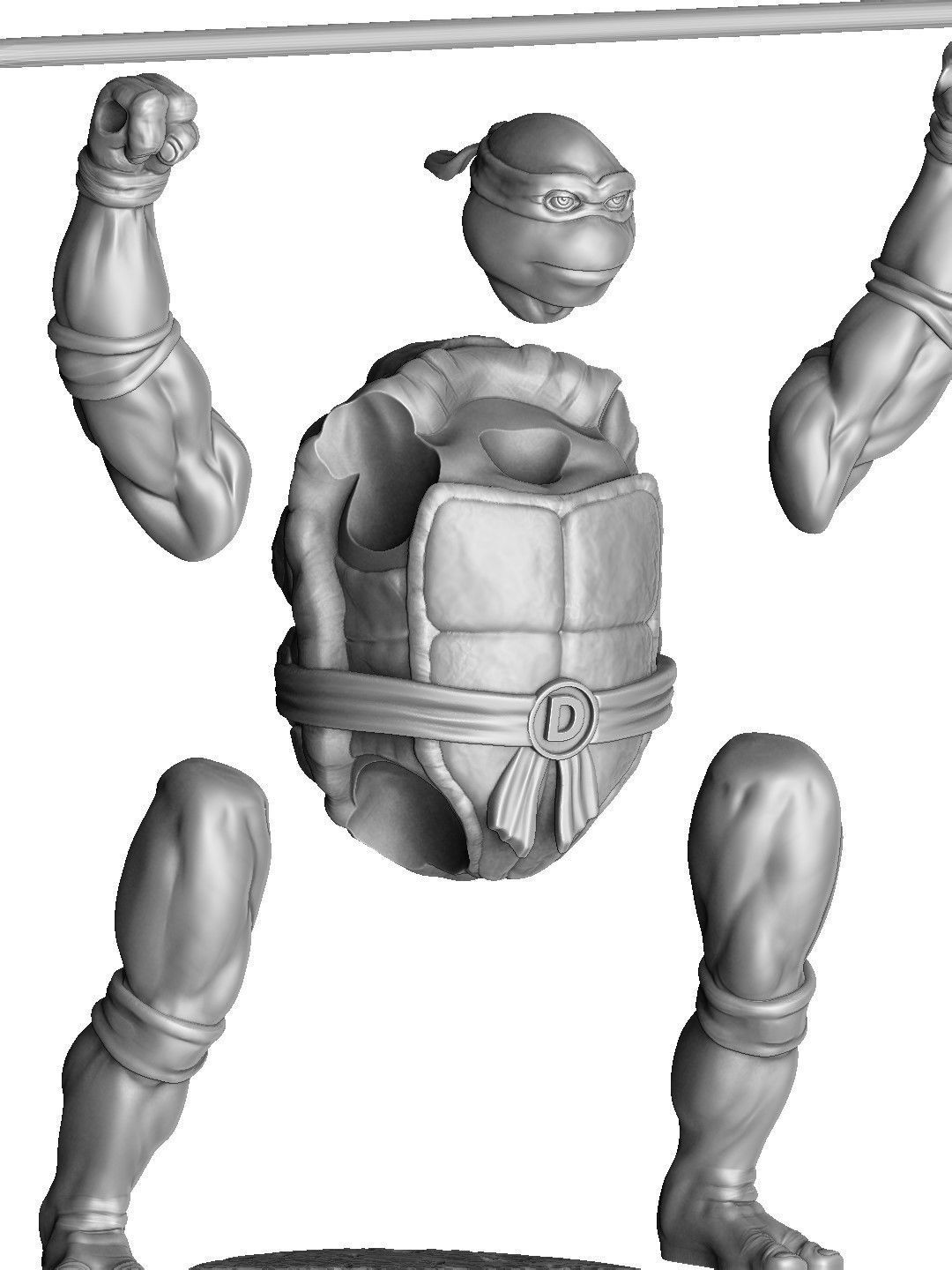 SET NINJA TURTLES 1987 FOR 3D PRINT 3D print model_36