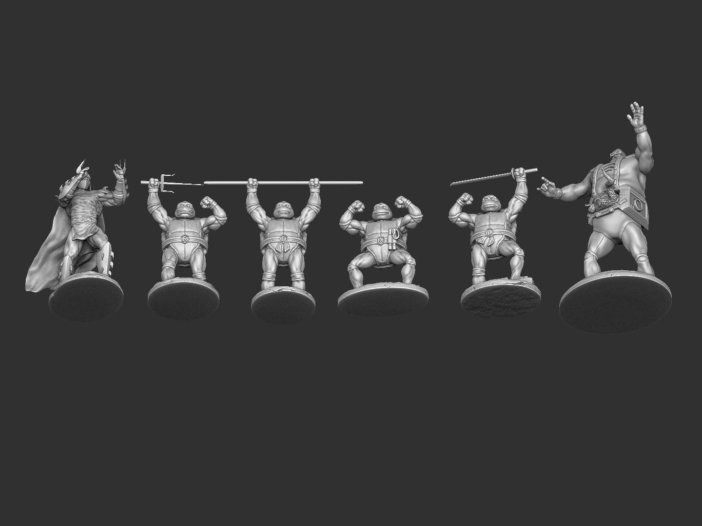 SET NINJA TURTLES 1987 FOR 3D PRINT 3D print model_20