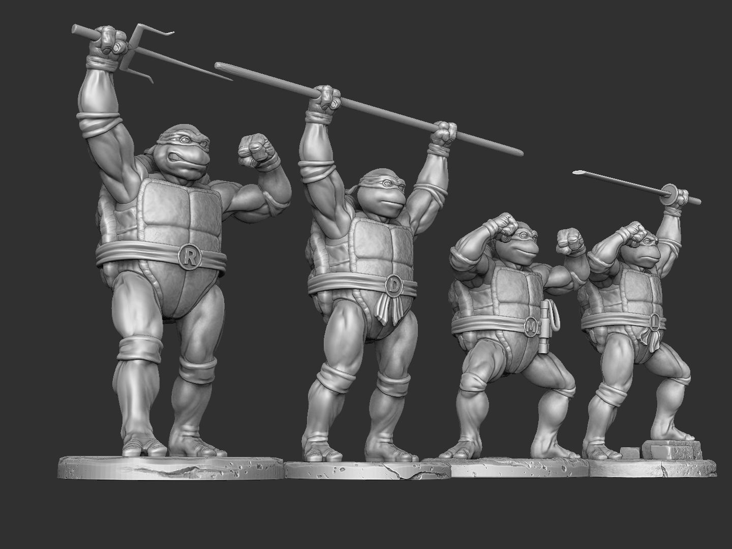 SET NINJA TURTLES 1987 FOR 3D PRINT 3D print model_26