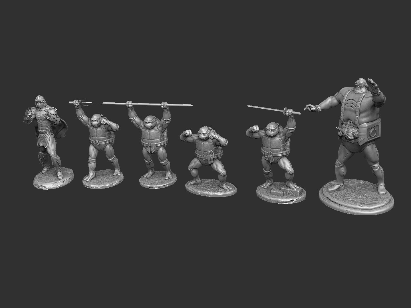 SET NINJA TURTLES 1987 FOR 3D PRINT 3D print model_13