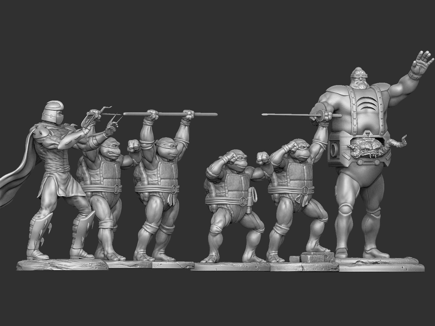SET NINJA TURTLES 1987 FOR 3D PRINT 3D print model_2