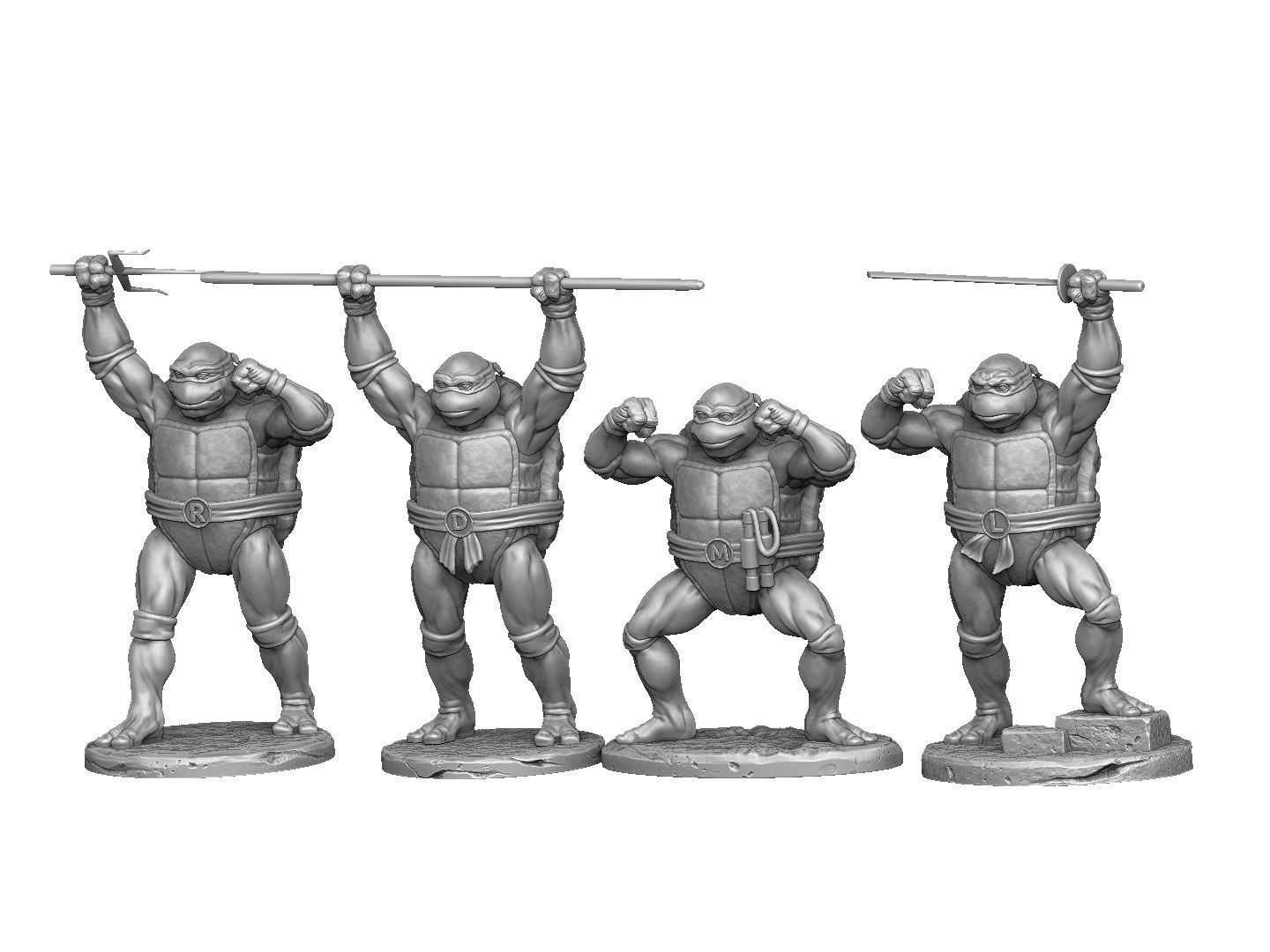 SET NINJA TURTLES 1987 FOR 3D PRINT 3D print model_74