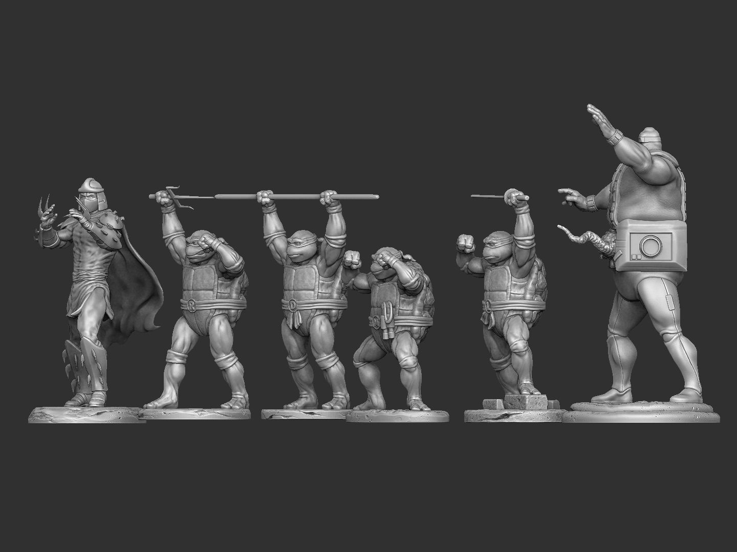 SET NINJA TURTLES 1987 FOR 3D PRINT 3D print model_22