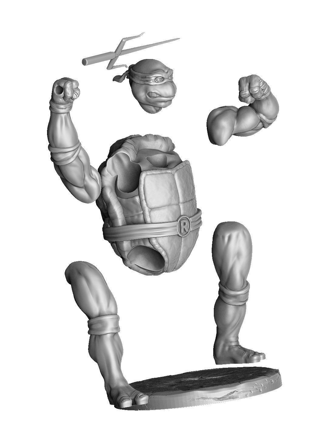 SET NINJA TURTLES 1987 FOR 3D PRINT 3D print model_76