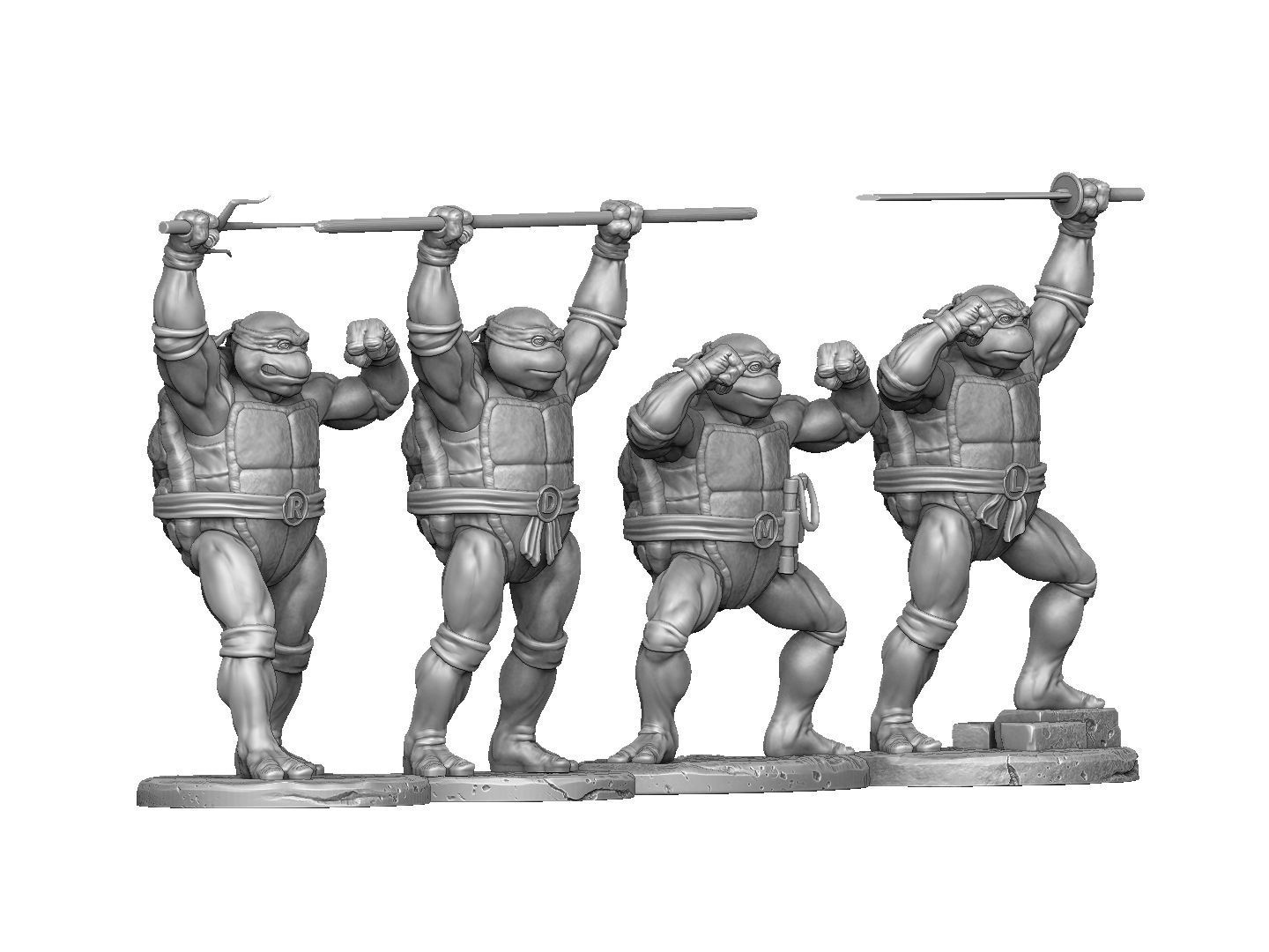 SET NINJA TURTLES 1987 FOR 3D PRINT 3D print model_27