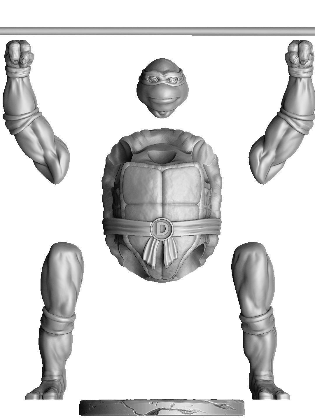 SET NINJA TURTLES 1987 FOR 3D PRINT 3D print model_41