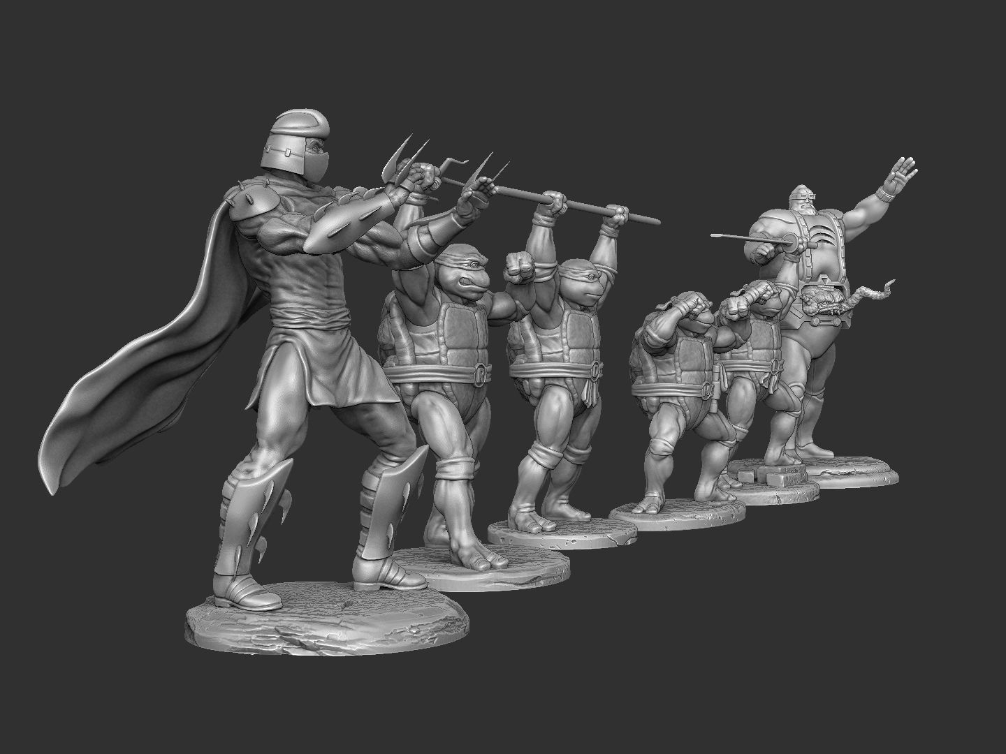 SET NINJA TURTLES 1987 FOR 3D PRINT 3D print model_3