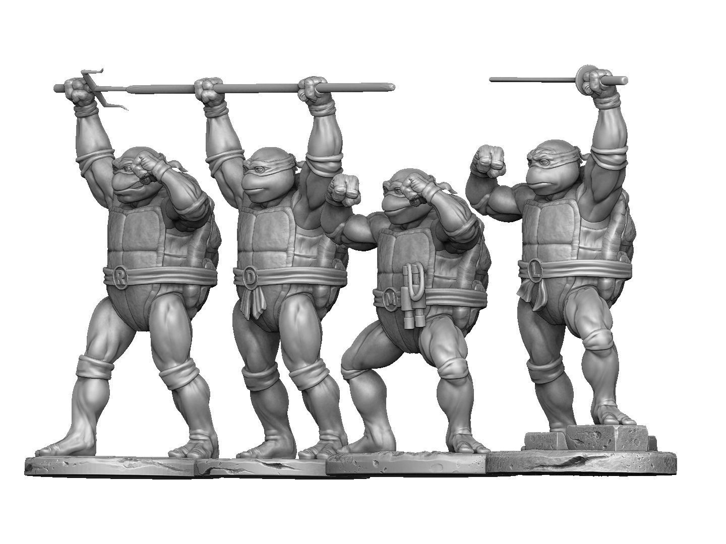 SET NINJA TURTLES 1987 FOR 3D PRINT 3D print model_28