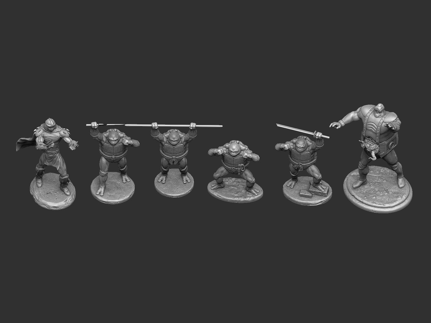 SET NINJA TURTLES 1987 FOR 3D PRINT 3D print model_19