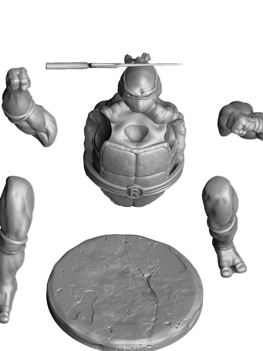 SET NINJA TURTLES 1987 FOR 3D PRINT 3D print model_84