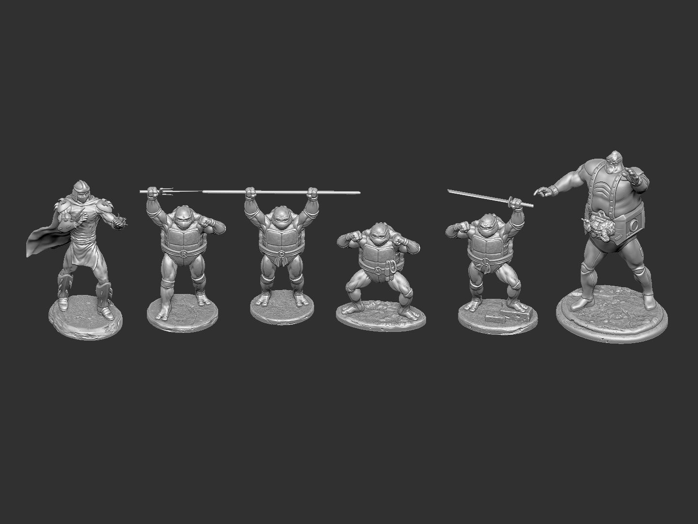 SET NINJA TURTLES 1987 FOR 3D PRINT 3D print model_18