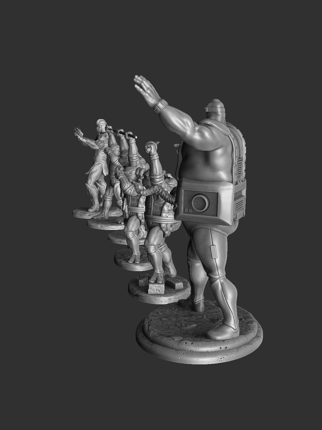 SET NINJA TURTLES 1987 FOR 3D PRINT 3D print model_14