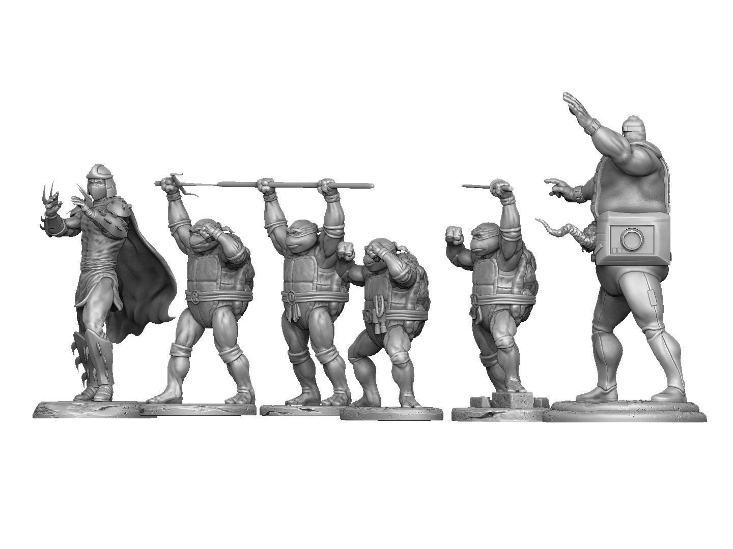 SET NINJA TURTLES 1987 FOR 3D PRINT 3D print model_15