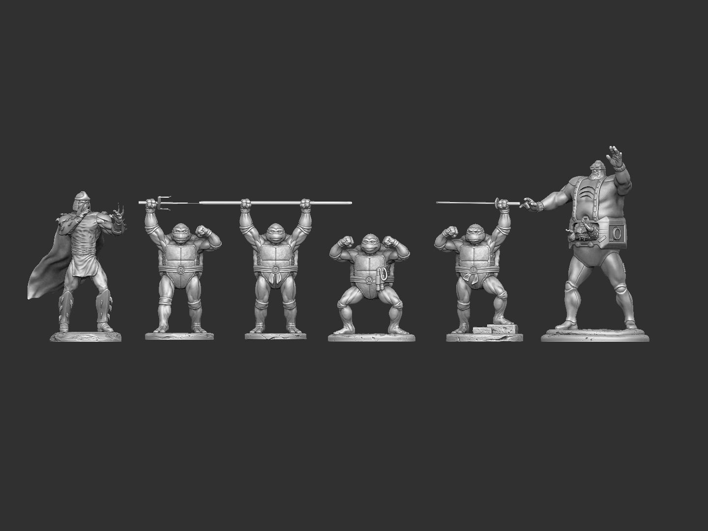 SET NINJA TURTLES 1987 FOR 3D PRINT 3D print model_17