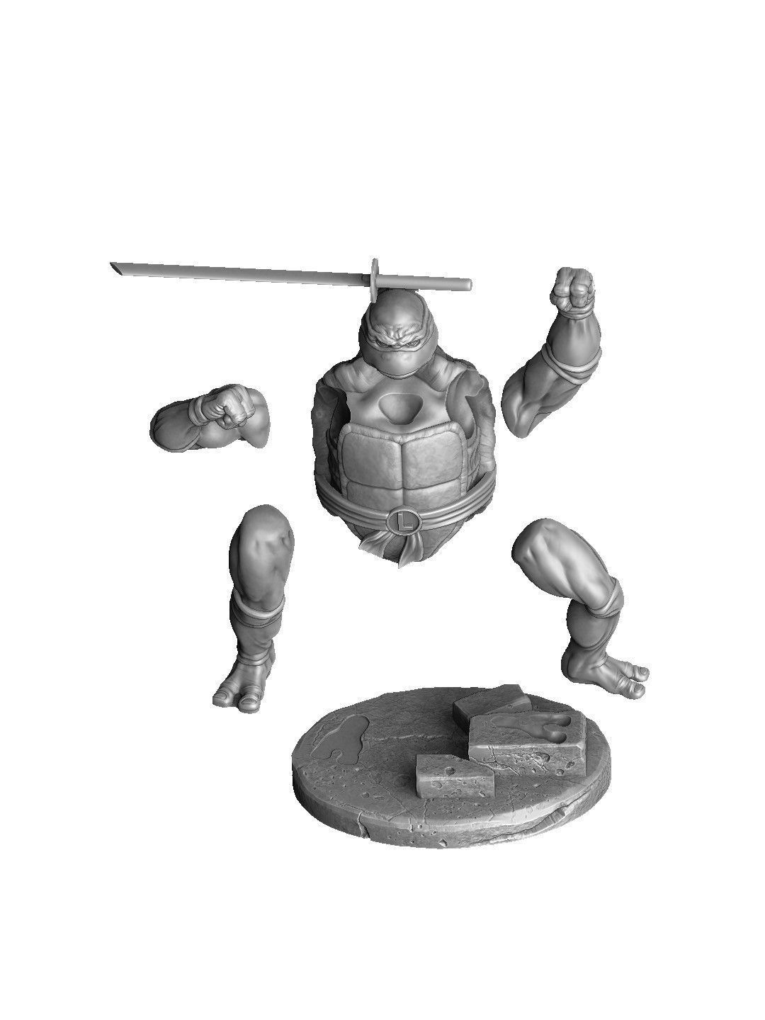 SET NINJA TURTLES 1987 FOR 3D PRINT 3D print model_49