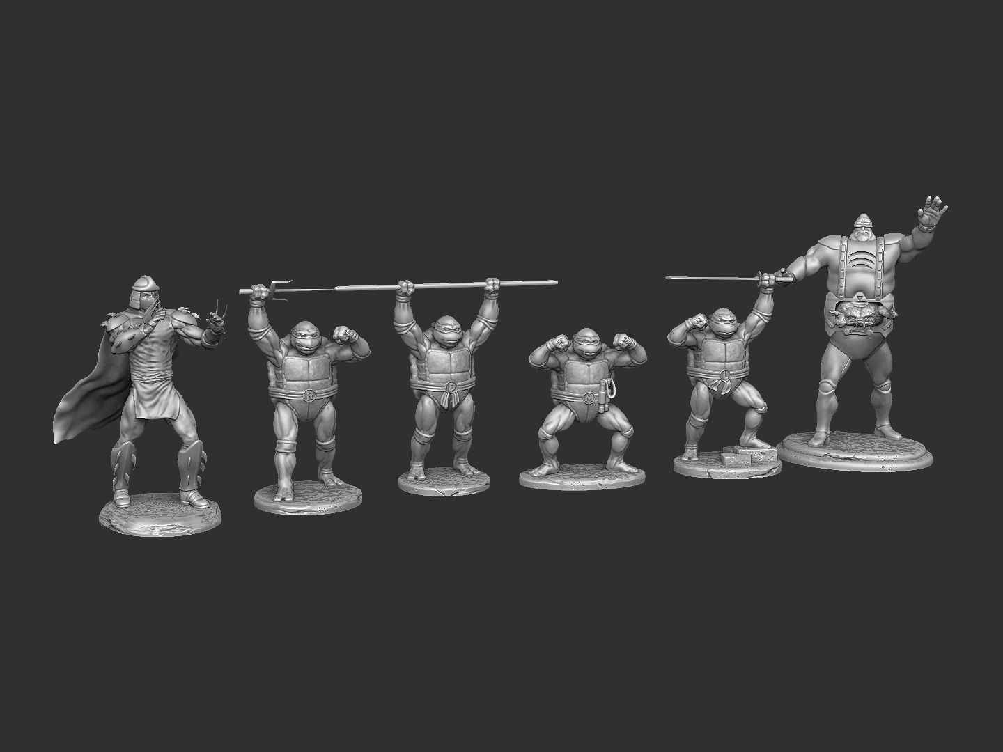 SET NINJA TURTLES 1987 FOR 3D PRINT 3D print model_12