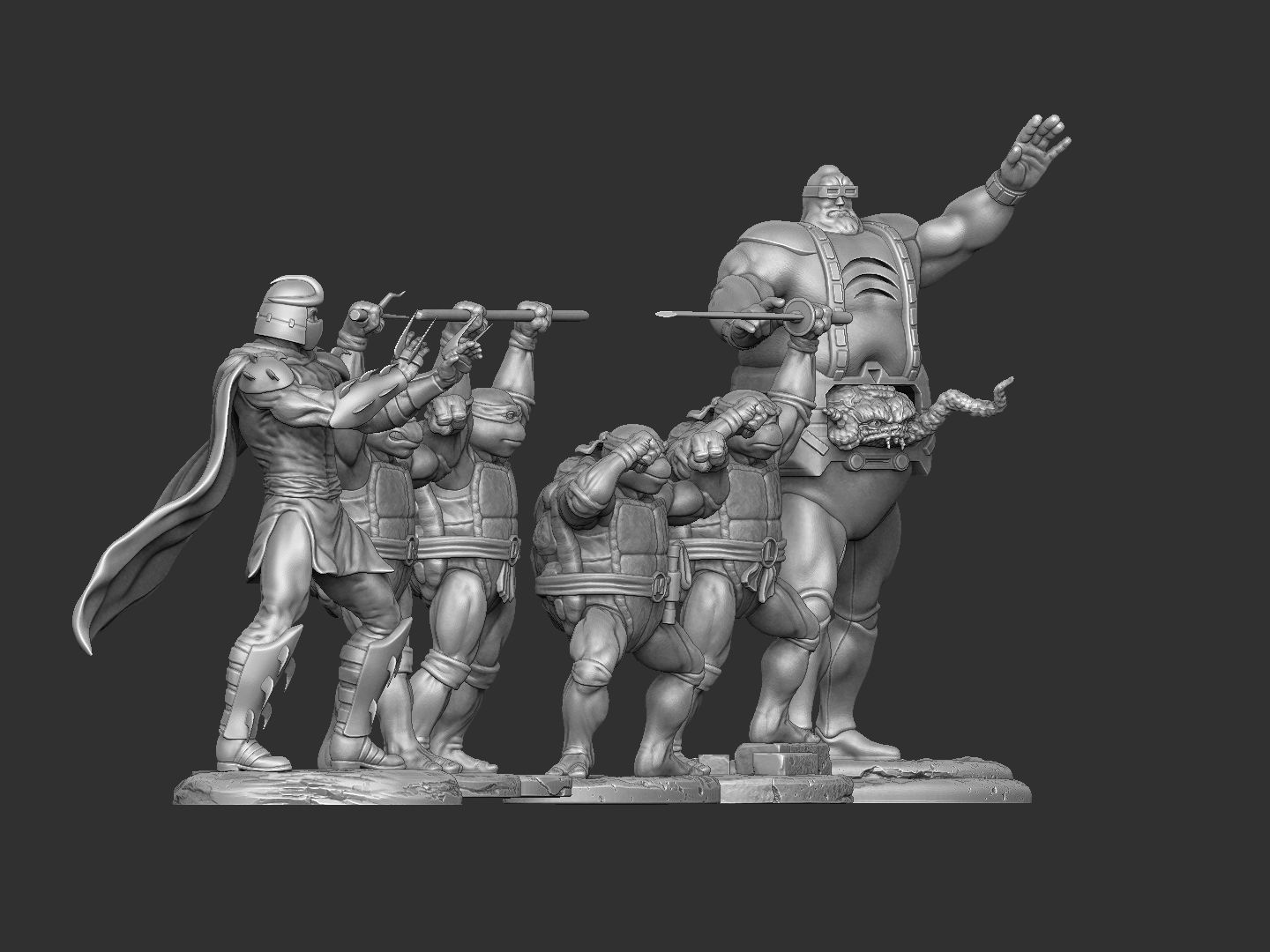 SET NINJA TURTLES 1987 FOR 3D PRINT 3D print model_21