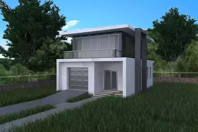 ESTATE HOUSE Free low-poly 3D model