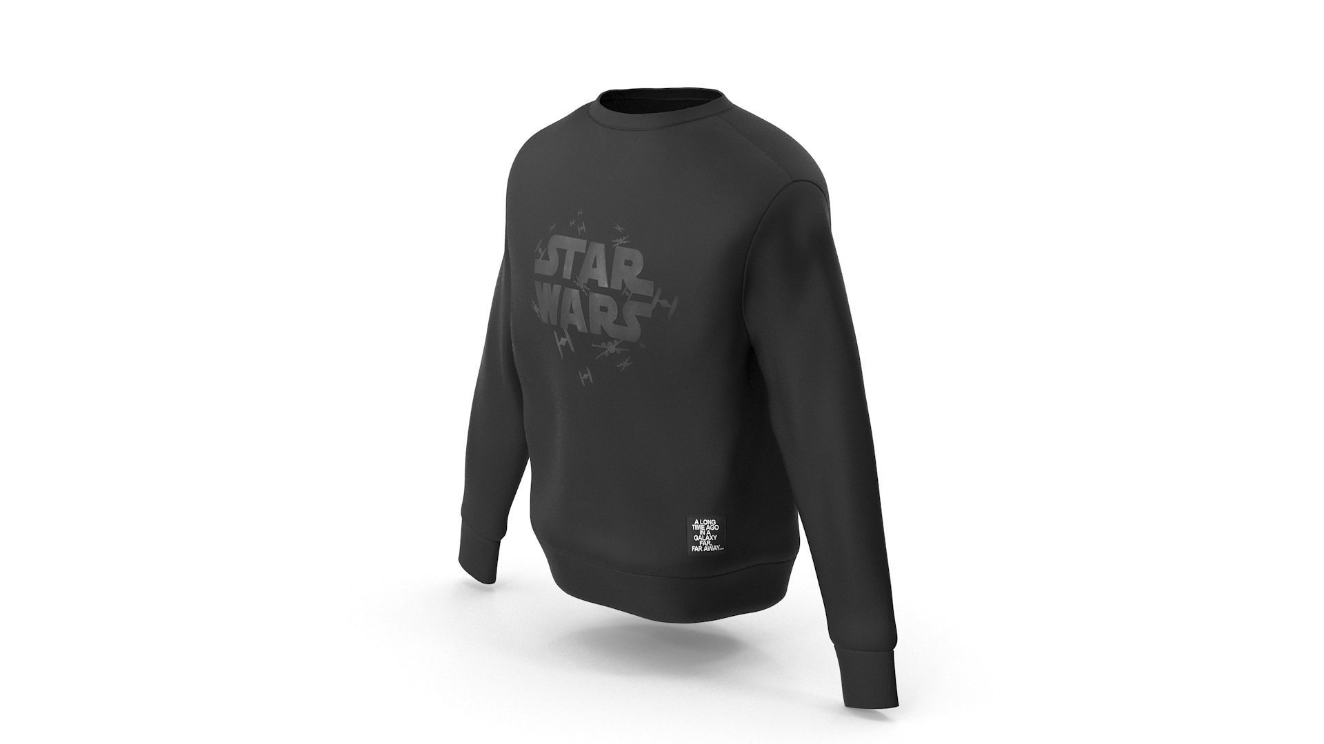 Black Sweatshirt Low-poly 3D model_2