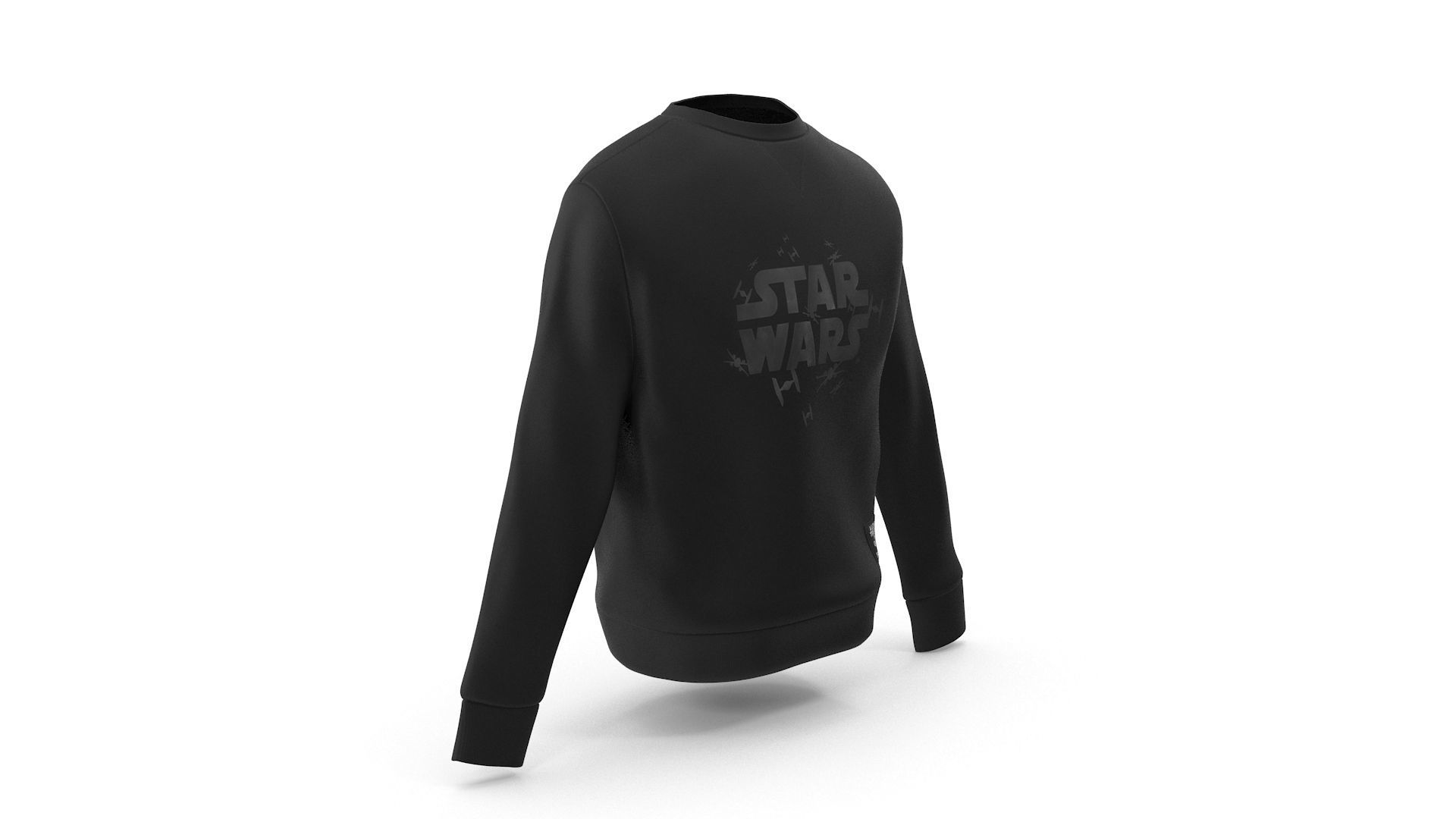 Black Sweatshirt Low-poly 3D model_3
