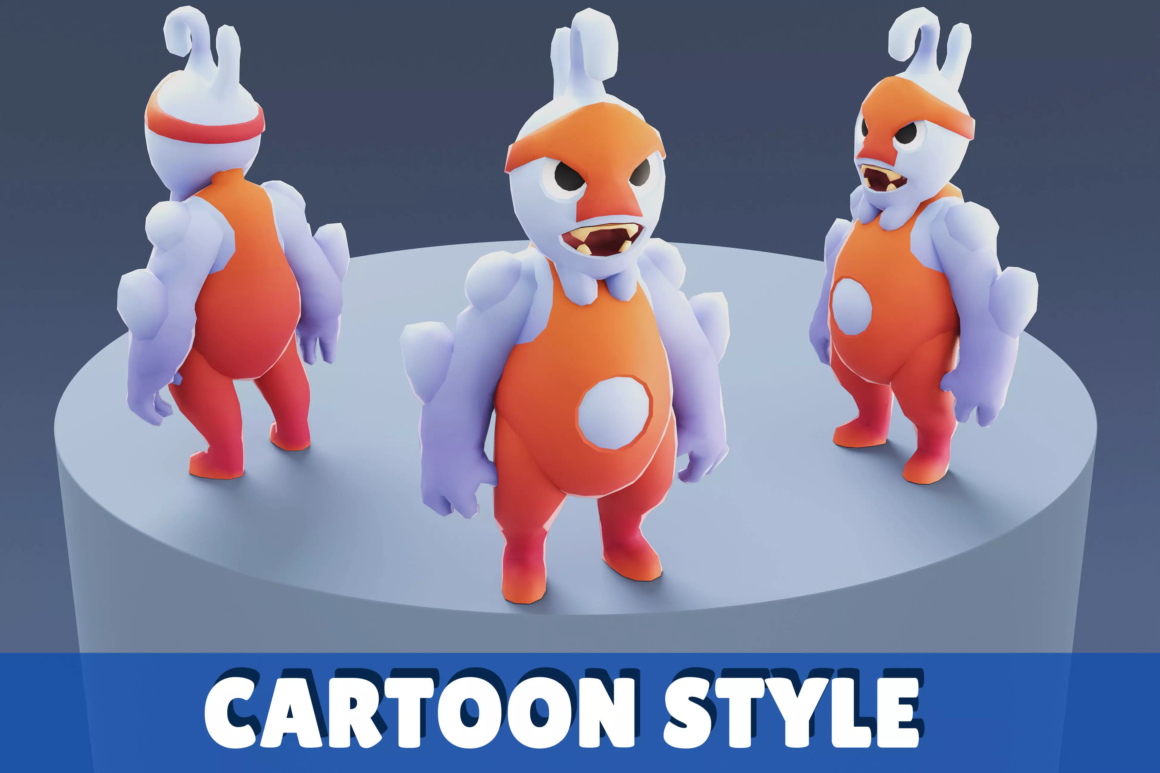 Cartoon Characters - Big Wrestler Warrior Low-poly 3D model