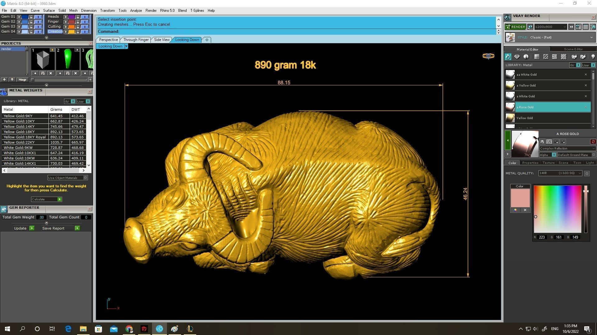 24k zodiac buffalo 3960 3D print model_2