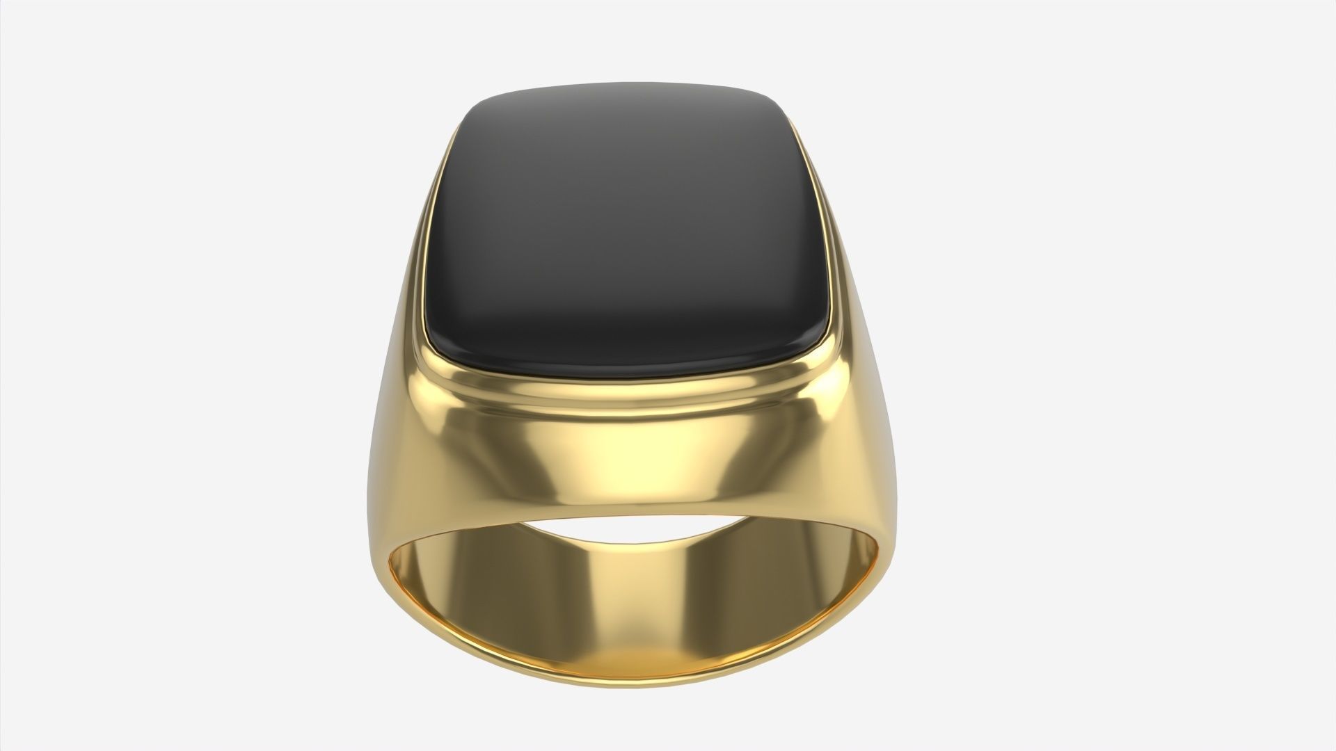 Gold Ring with Stone Jewelry 09 3D model_1