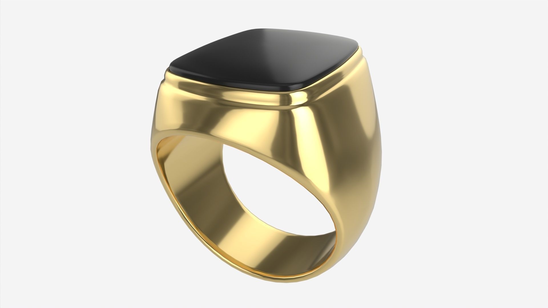 Gold Ring with Stone Jewelry 09 3D model_2