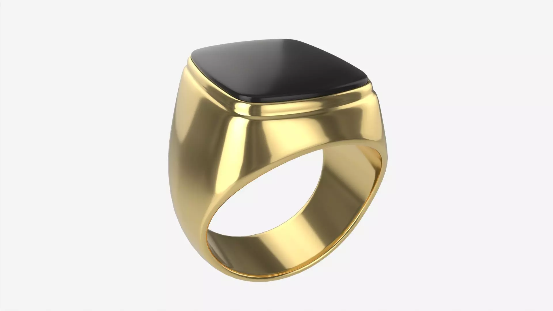 Gold Ring with Stone Jewelry 09 3D model_0