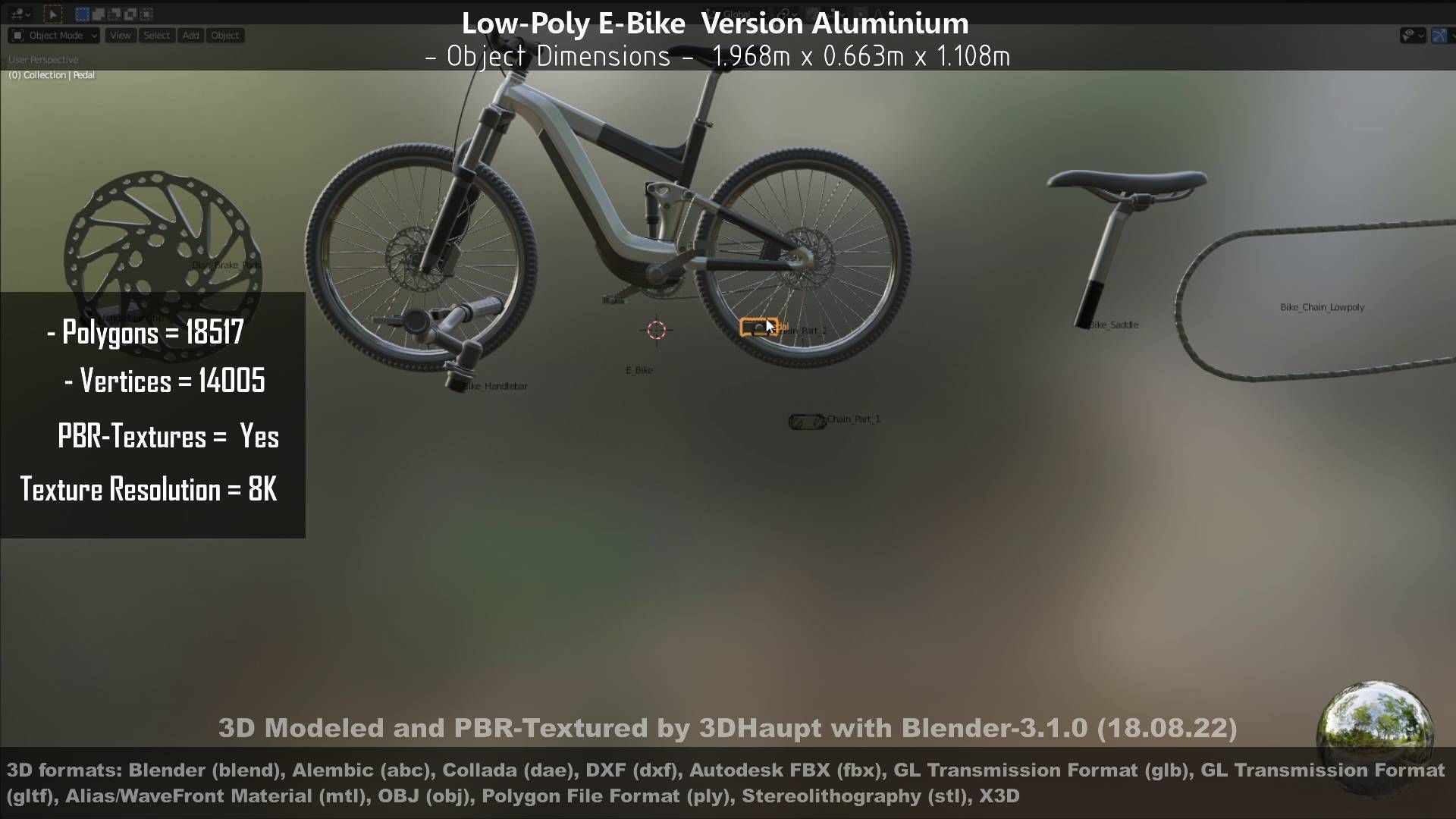 E-Bikes e-bike 3D Model Collection_76