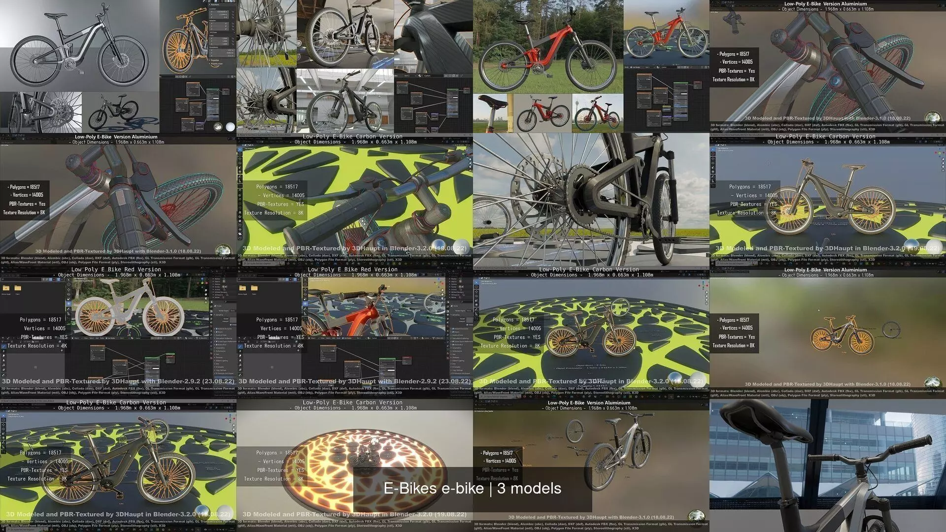 E-Bikes e-bike 3D Model Collection_4