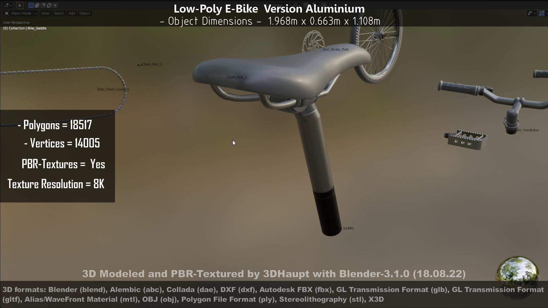 E-Bikes e-bike 3D Model Collection_33