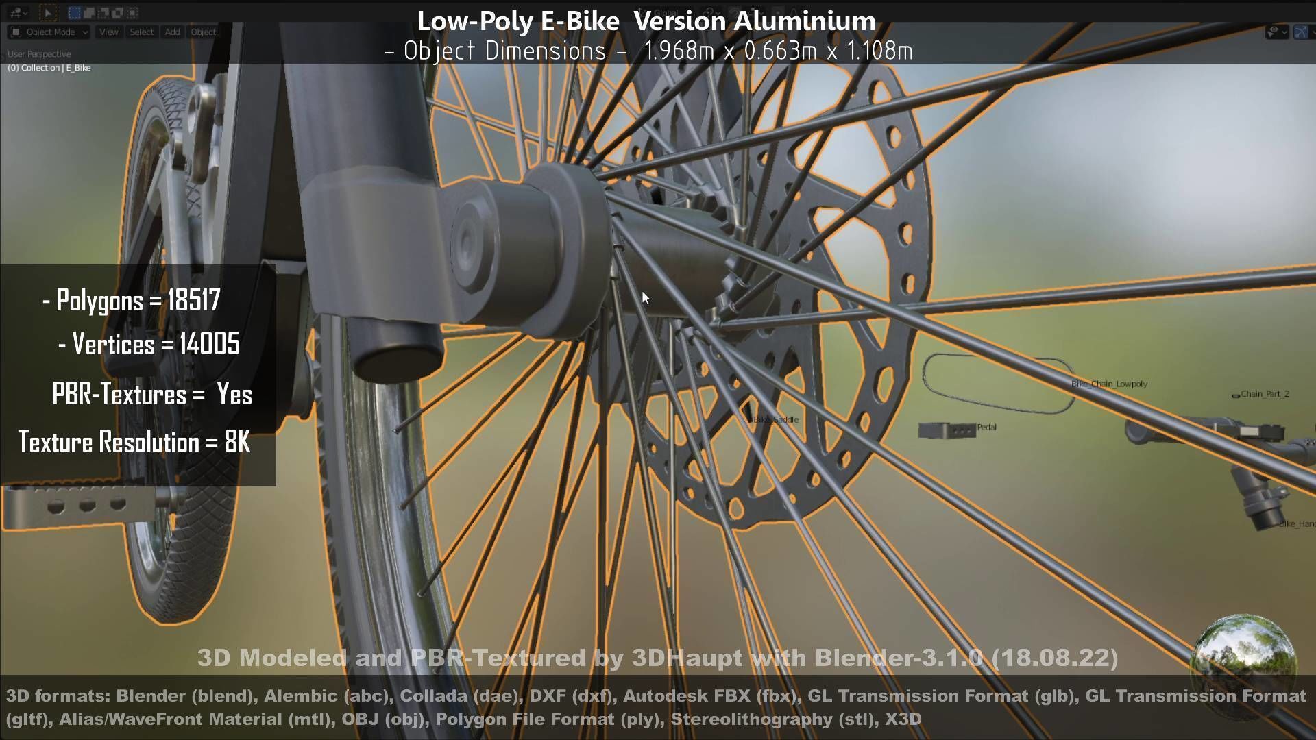 E-Bikes e-bike 3D Model Collection_23