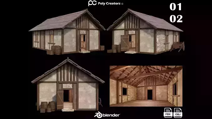 Medieval House 01-02 - 4K Textures Game Ready