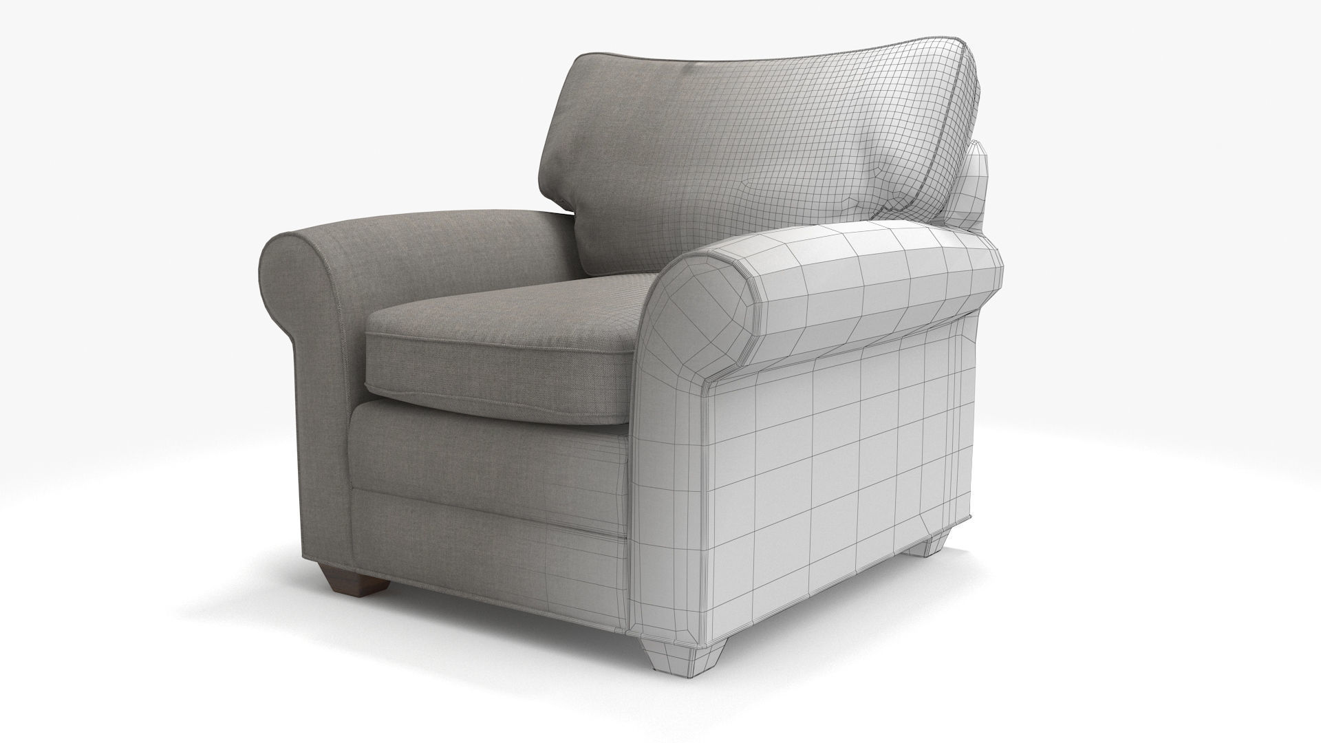 Ethan Allen Bennet Roll-Arm Chair 3D model_6