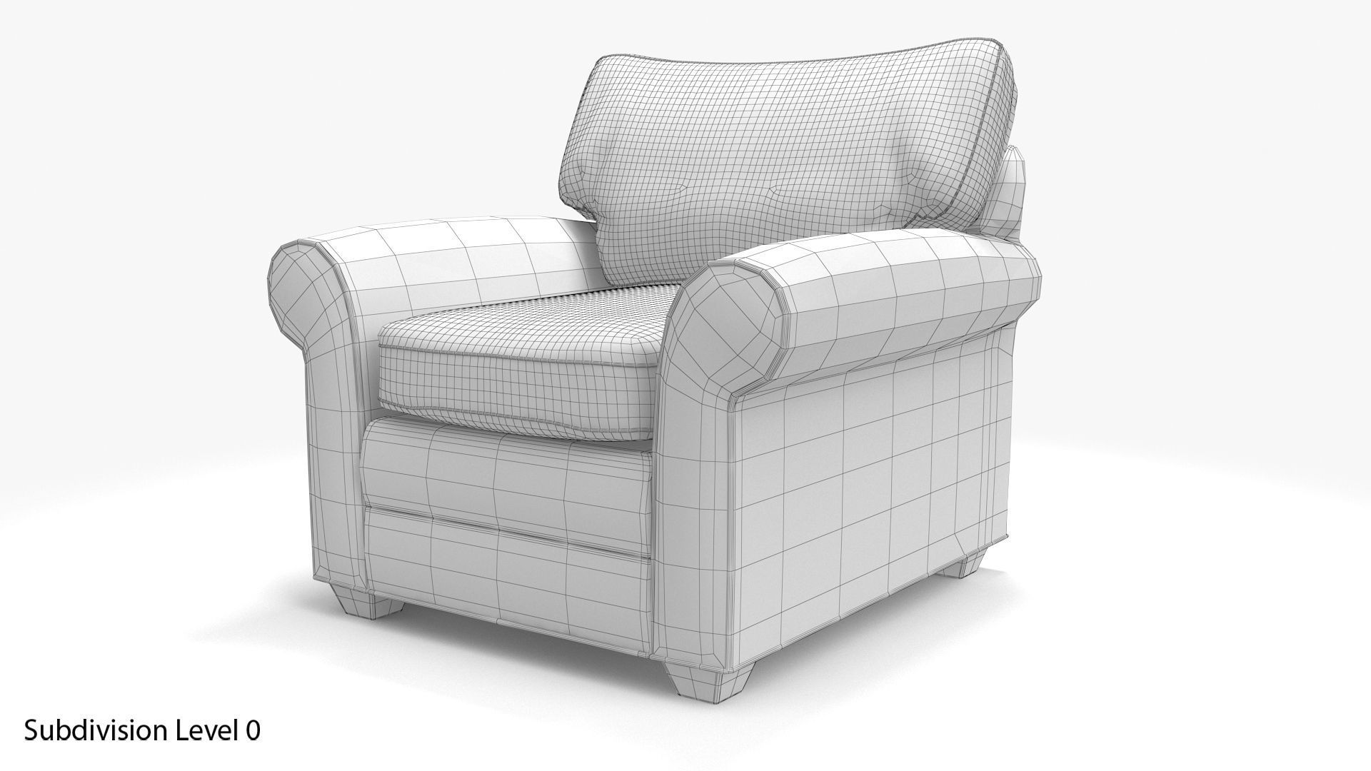 Ethan Allen Bennet Roll-Arm Chair 3D model_7
