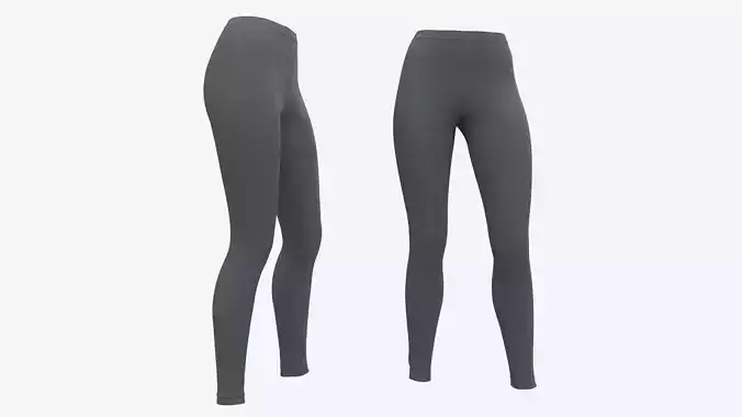 High Waisted Leggings for Women Gray 3D model