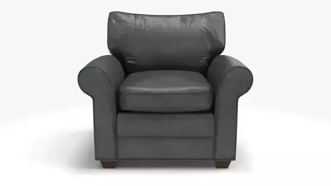 Ethan Allen Bennett Roll-Arm Leather Chair 