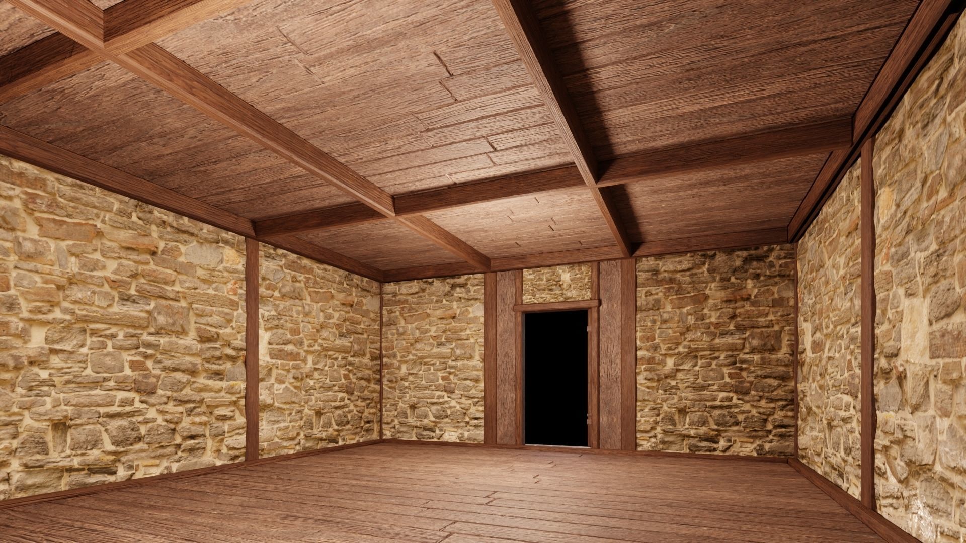 Medieval House 05 - 4K Textures Game Ready Low-poly 3D model_3