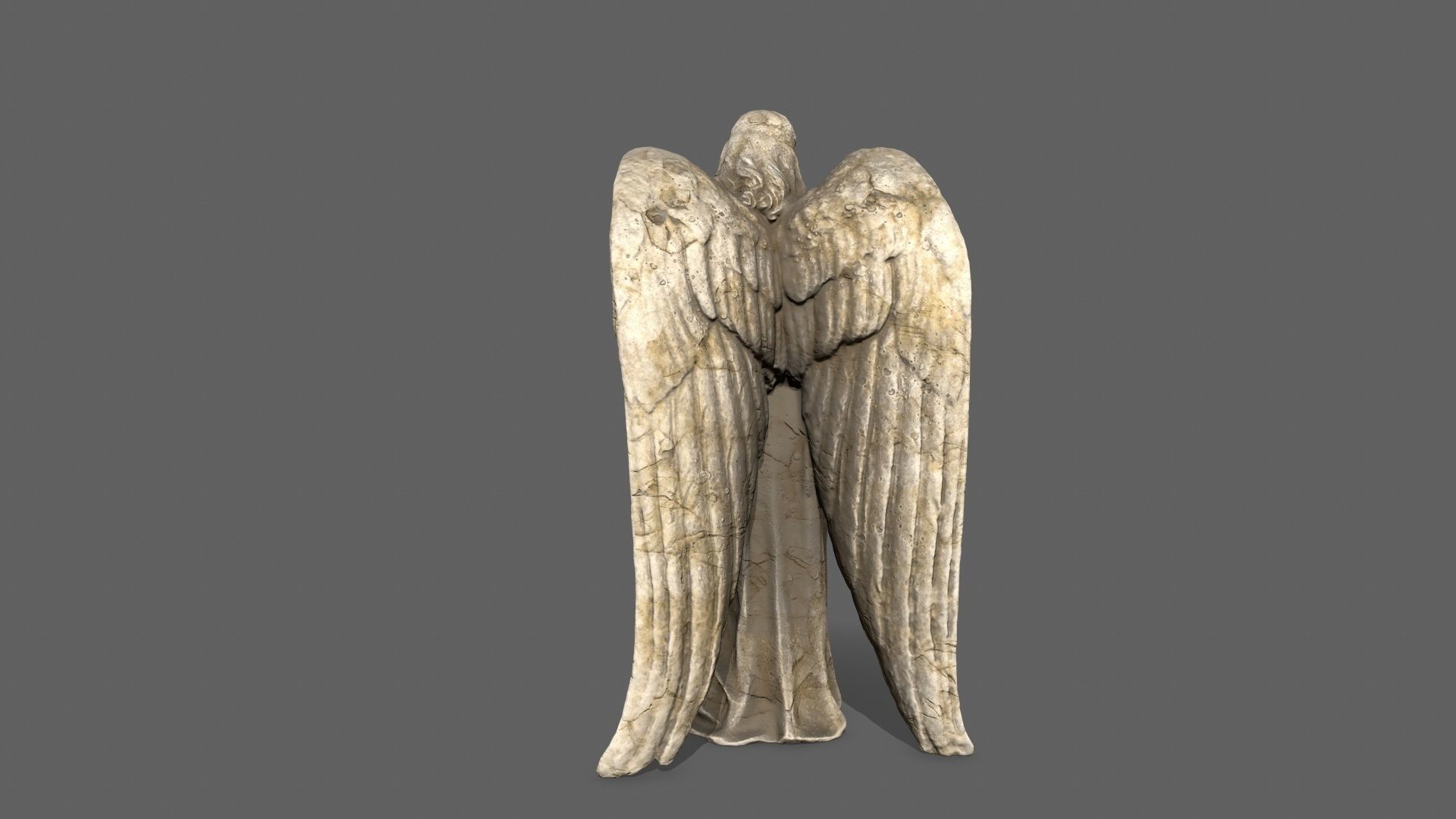Angel statue of Low-poly 3D model_7