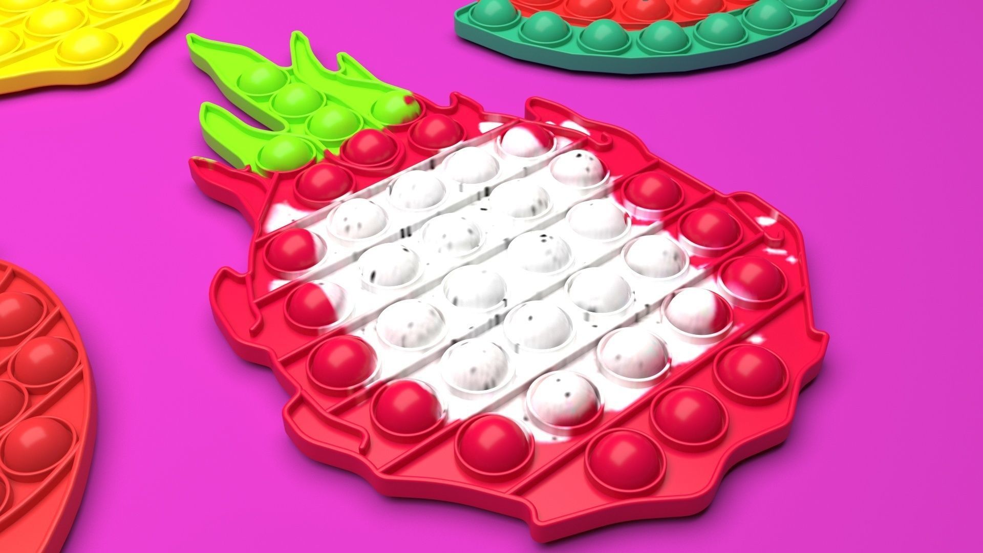 Fruits Pop It Fidget Toys Set 3D model_33