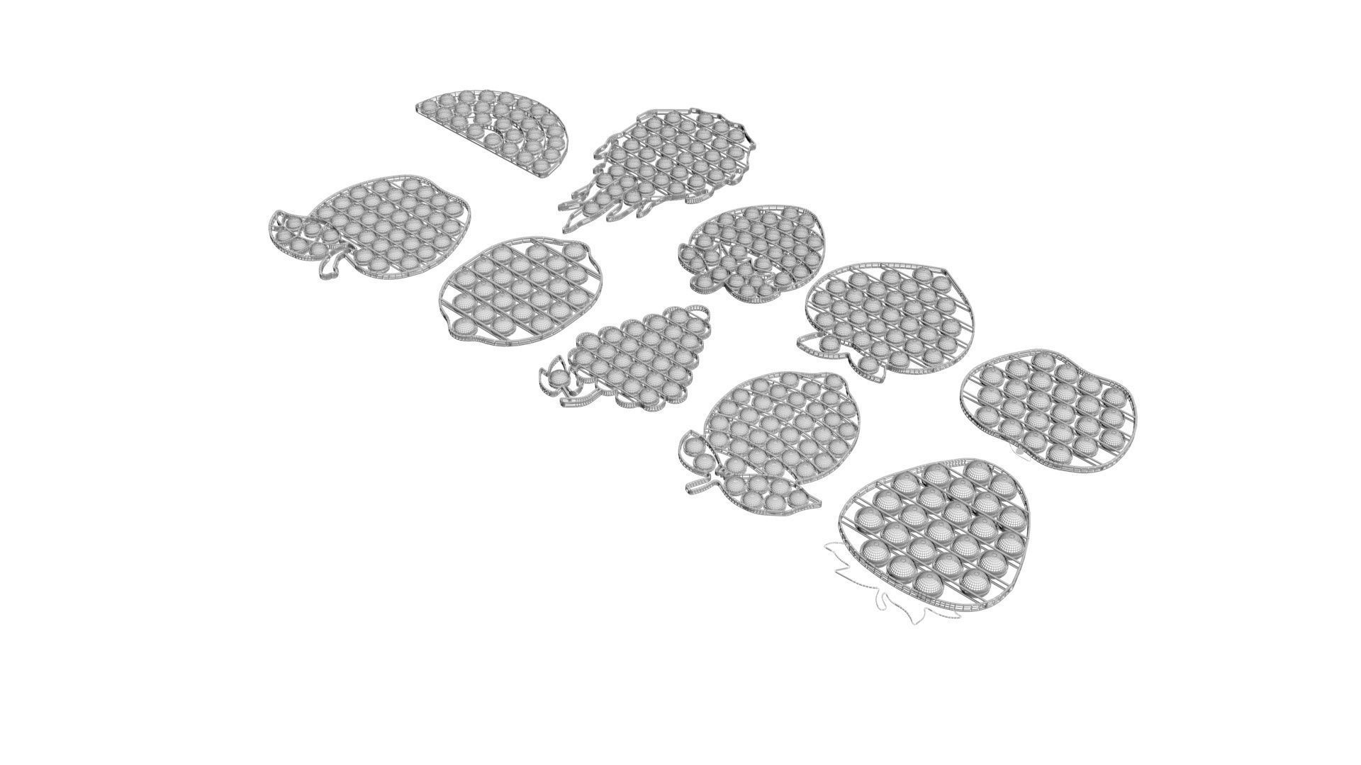 Fruits Pop It Fidget Toys Set 3D model_19